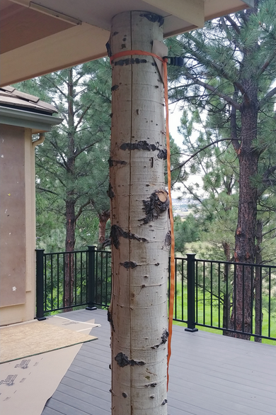 Aspen post cover being installed